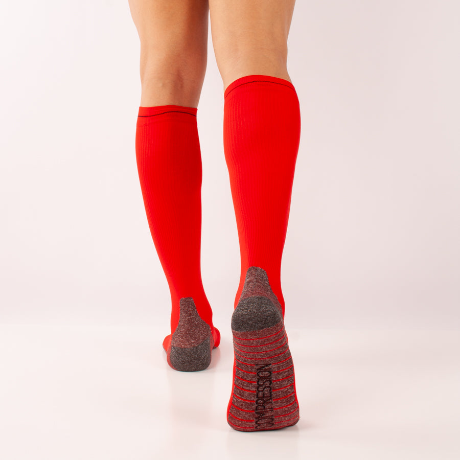 Pack 2 Pares Meias Compressão Gradual Desportiva Multi Vermelho