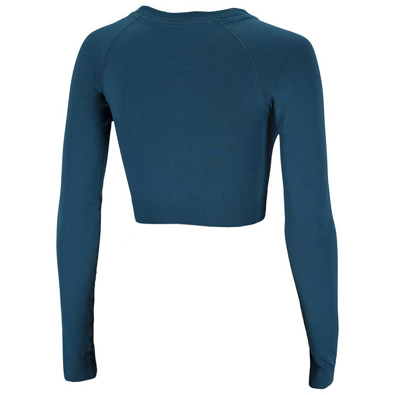 Crop Top de Desporto com mangas comprimidas