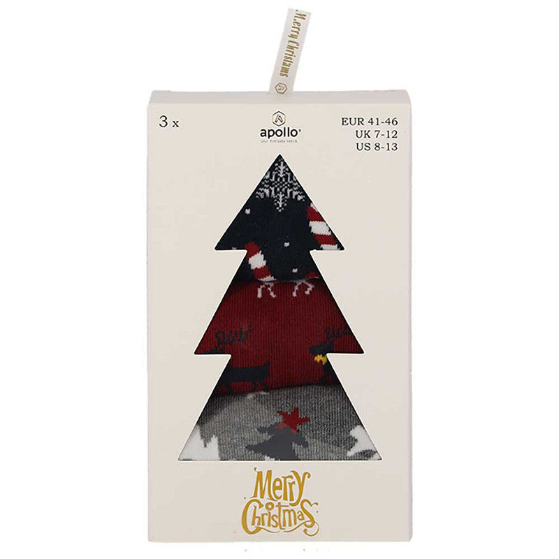 Caixa de Presente com 3 Pares de Meias Natal para Homem