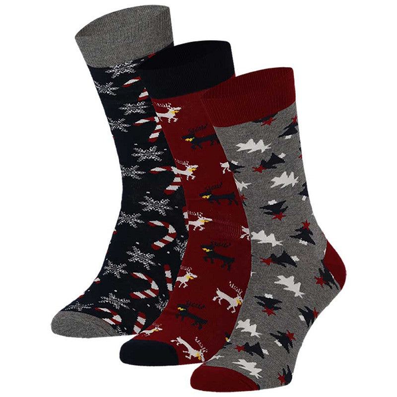 Caixa de Presente com 3 Pares de Meias Natal para Homem