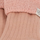 Meias em Malha Canelada com Interior Polar - Rosa