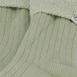 Meias em Malha Canelada com Interior Polar - Verde