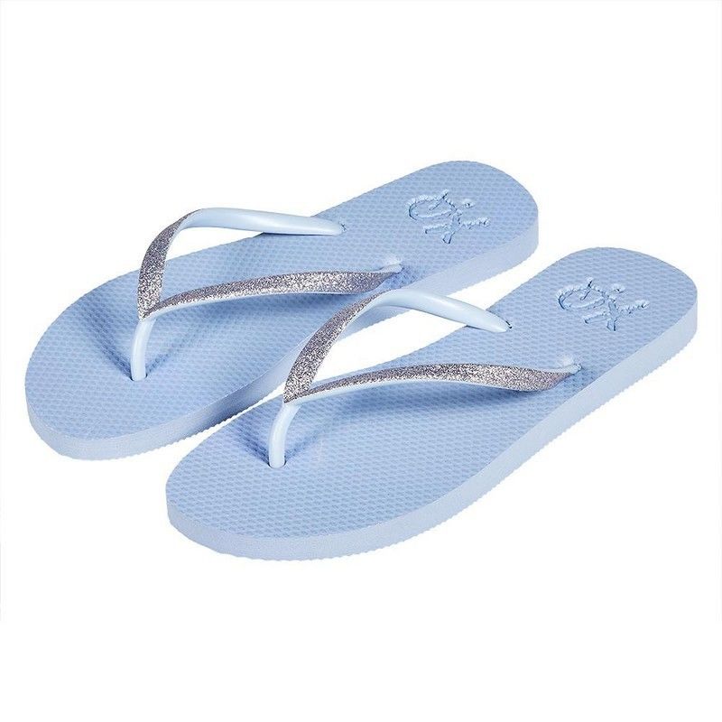 Chinelos de Praia Azul com glitter