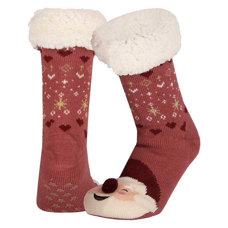 Meias Antiderrapantes e Quentinhas de Natal para Mulher - Pai Natal