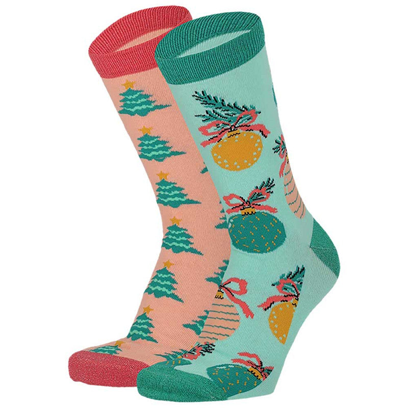 Bola de Natal com 2 Pares de Meias para Mulher