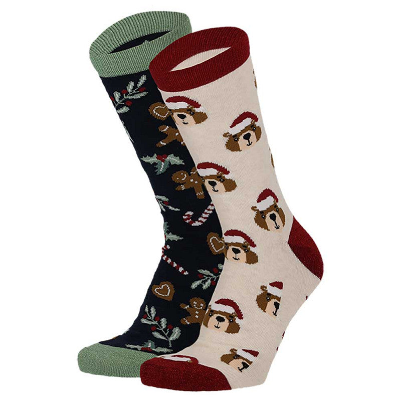 Bola de Natal com 2 Pares de Meias para Mulher