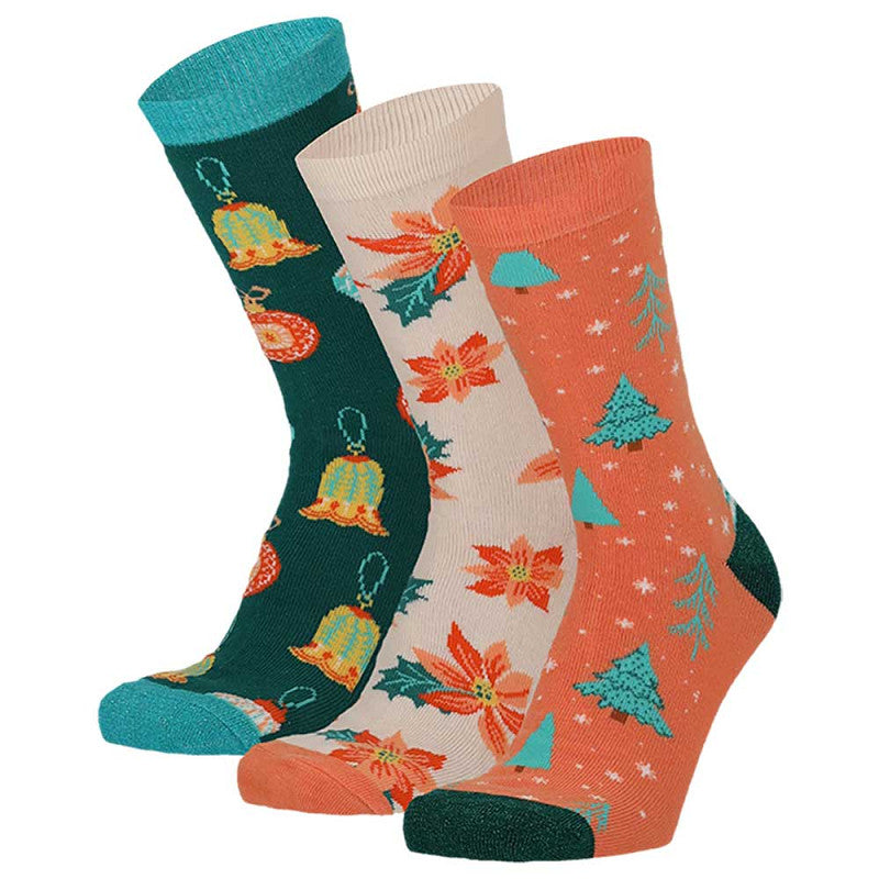 Caixa de Presente com 3 Pares de Meias Natal para Mulher