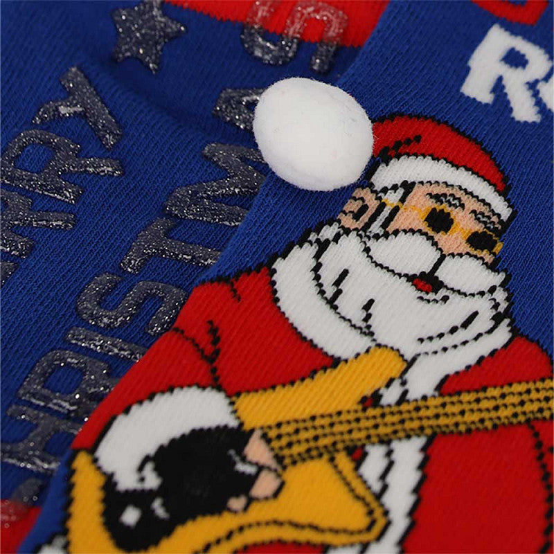 Meias de Natal Antiderrapante para Criança - "Santa Rock"