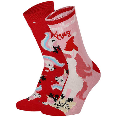 Pack de 2 Pares de Meias Divertidas de Natal para Criança