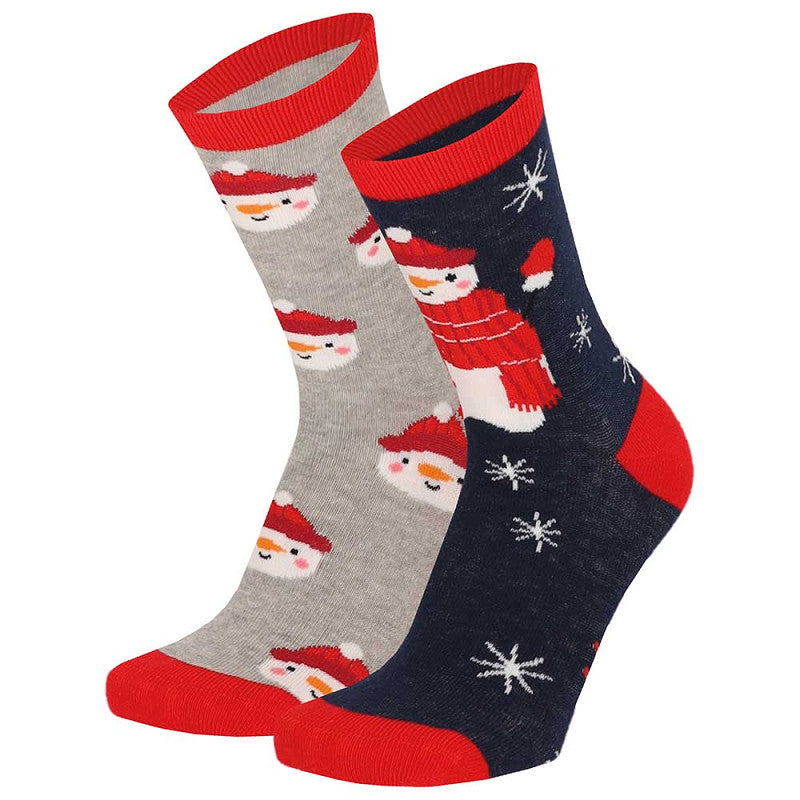 Bola de Natal com 2 Pares de Meias para Criança - Boneco de Neve