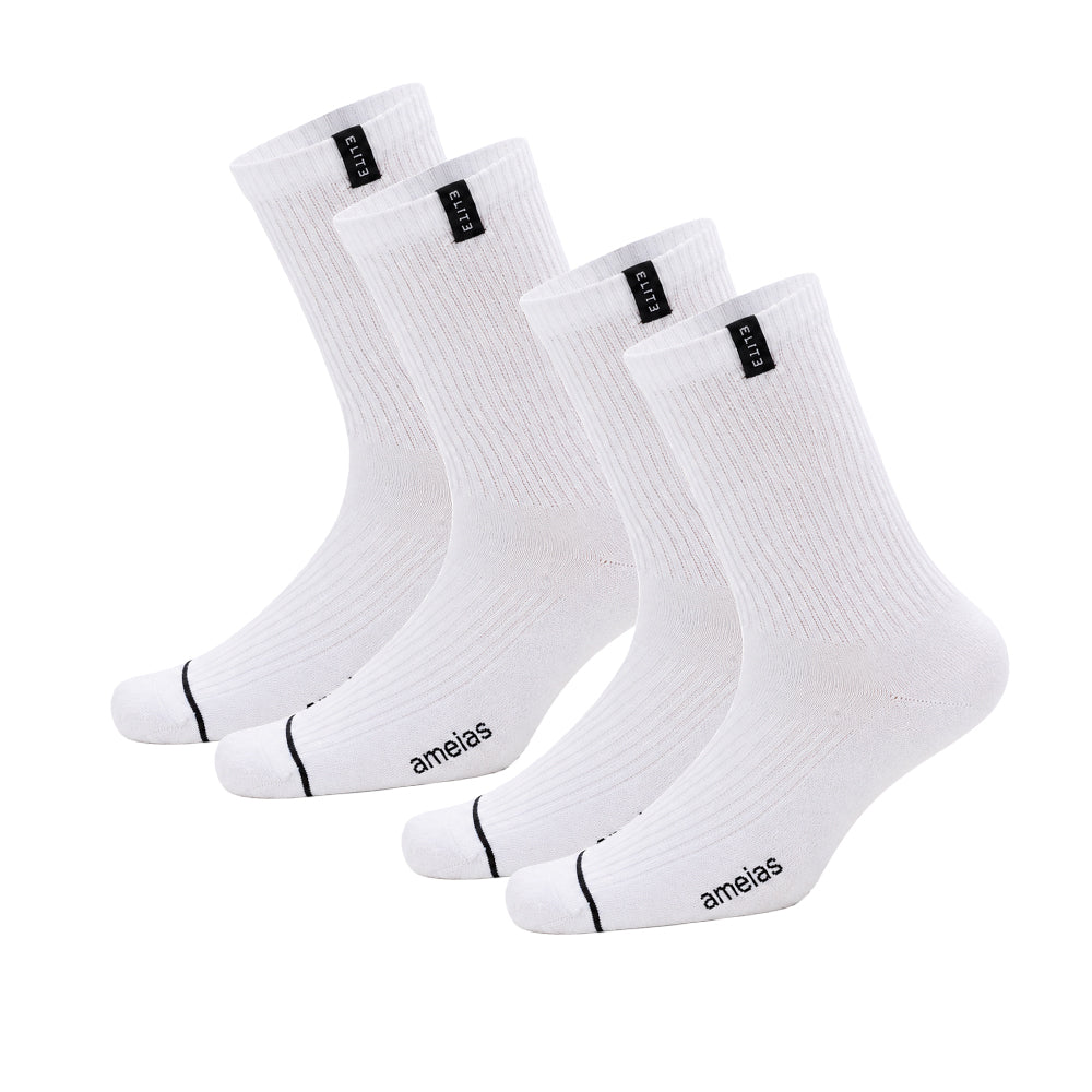 Meias “Elite Crew” • Conforto e Resistência • Algodão Superior • Pack 2 Pares • Branco