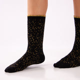 Pack 3 Pares Meias Glitter Gold
