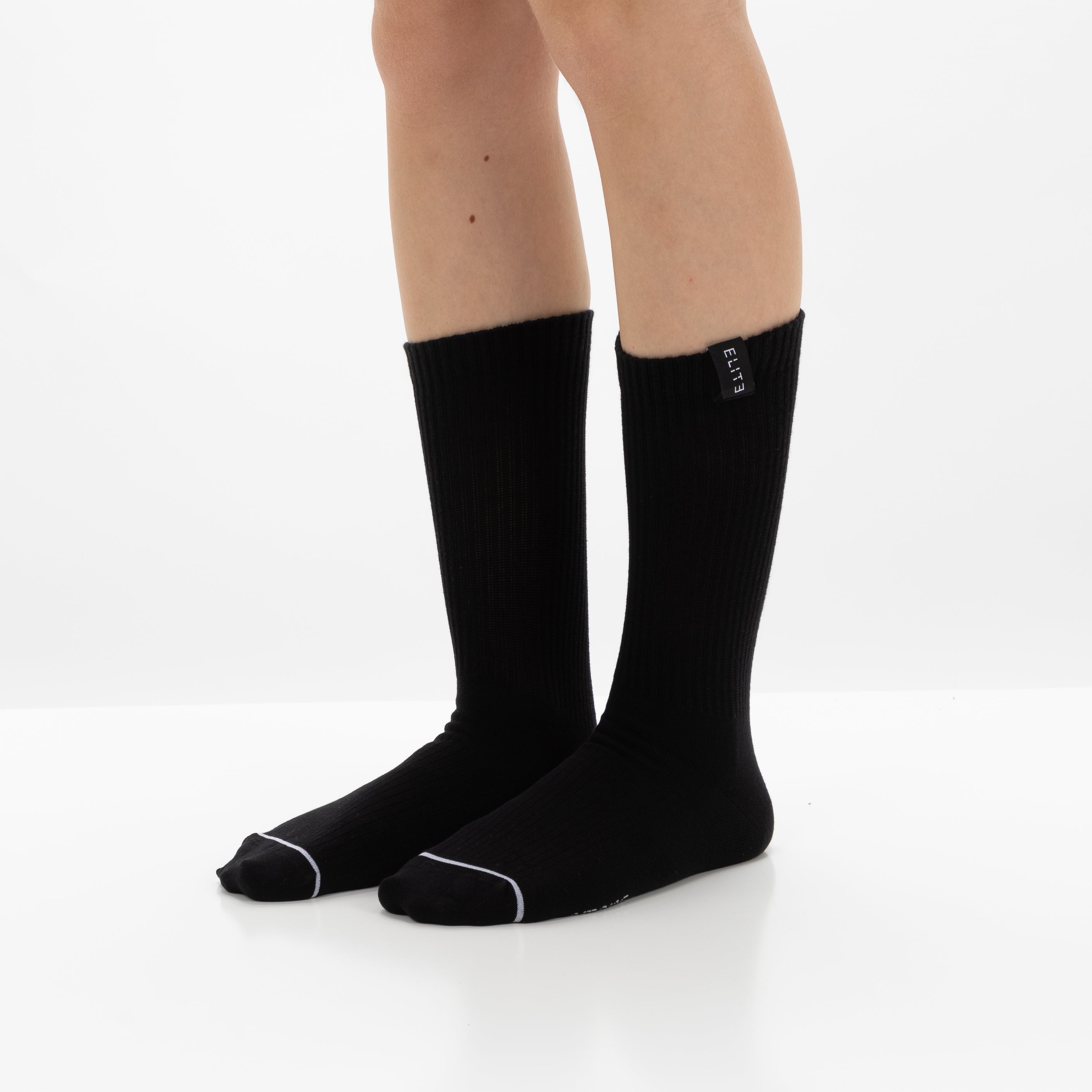 Meias “Elite Crew” • Conforto e Resistência • Algodão Superior • Pack 2 Pares • Preto