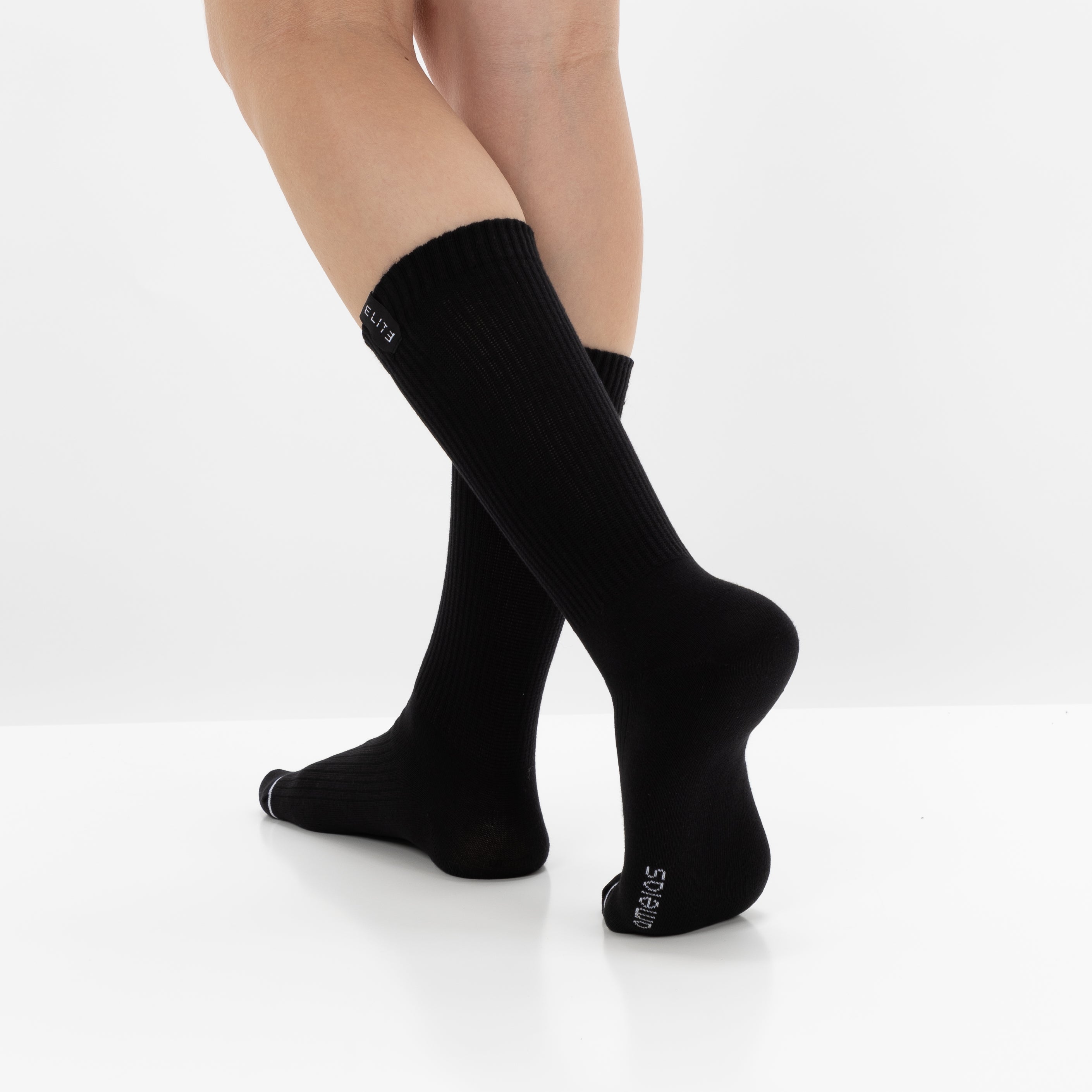Meias “Elite Crew” • Conforto e Resistência • Algodão Superior • Pack 2 Pares • Preto