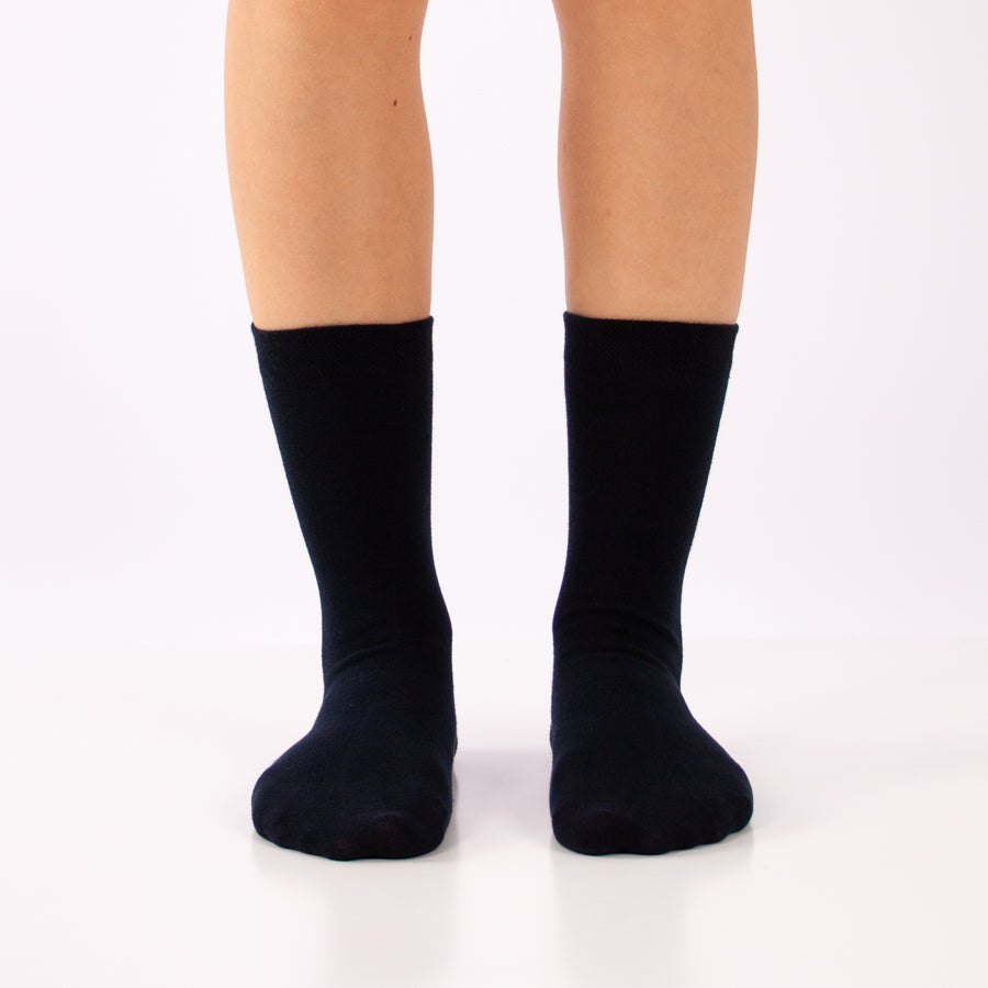 Meias “Soft Comfort” • Suaves e Sem Costuras • Algodão • Pack 3 Pares • Marinho