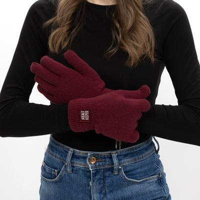 Luvas Térmicas Heatkeeper para Mulher - Bordô