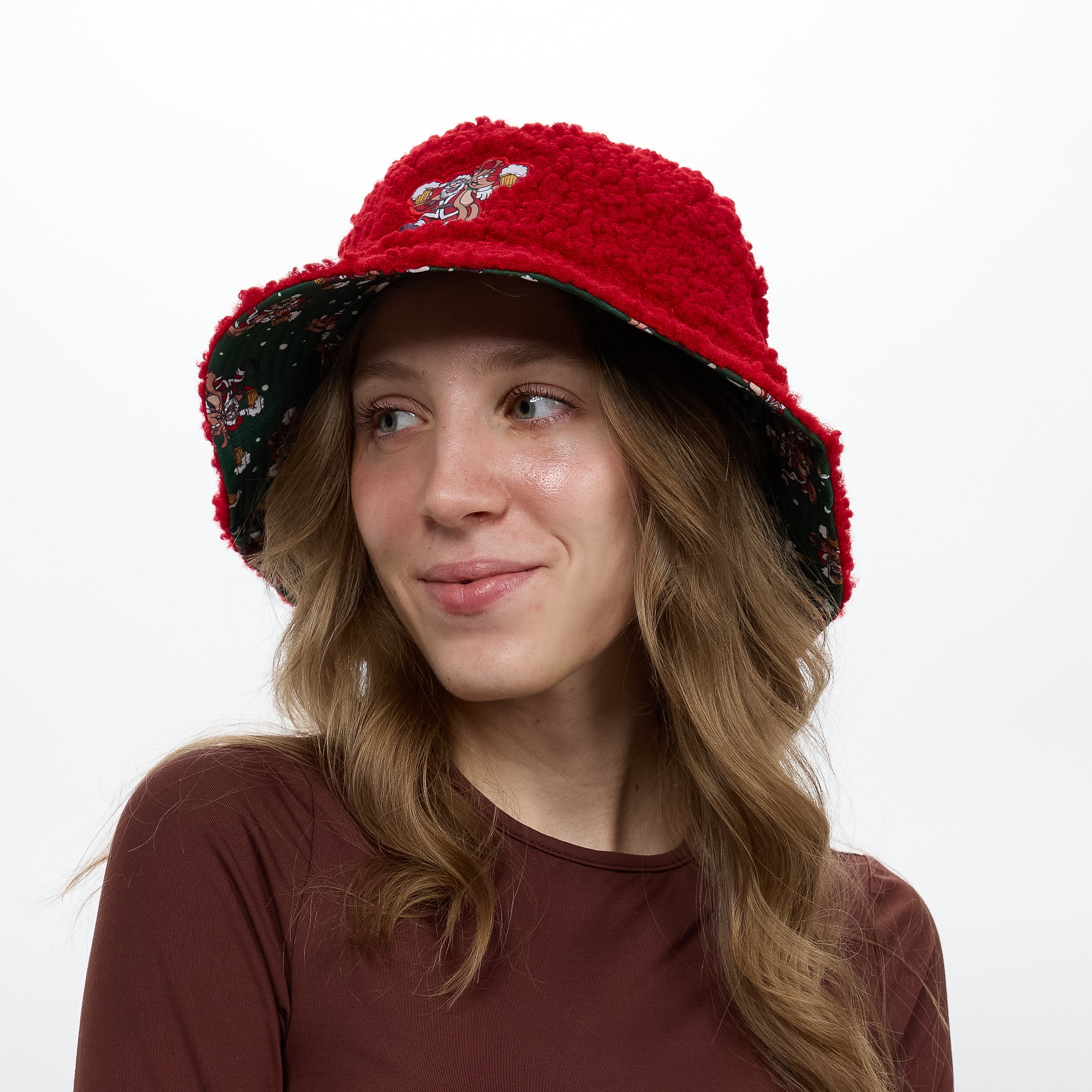 Chapéu Bucket de Natal Reversível