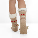 Meias Antiderrapantes e Quentinhas de Natal para Mulher - Rena