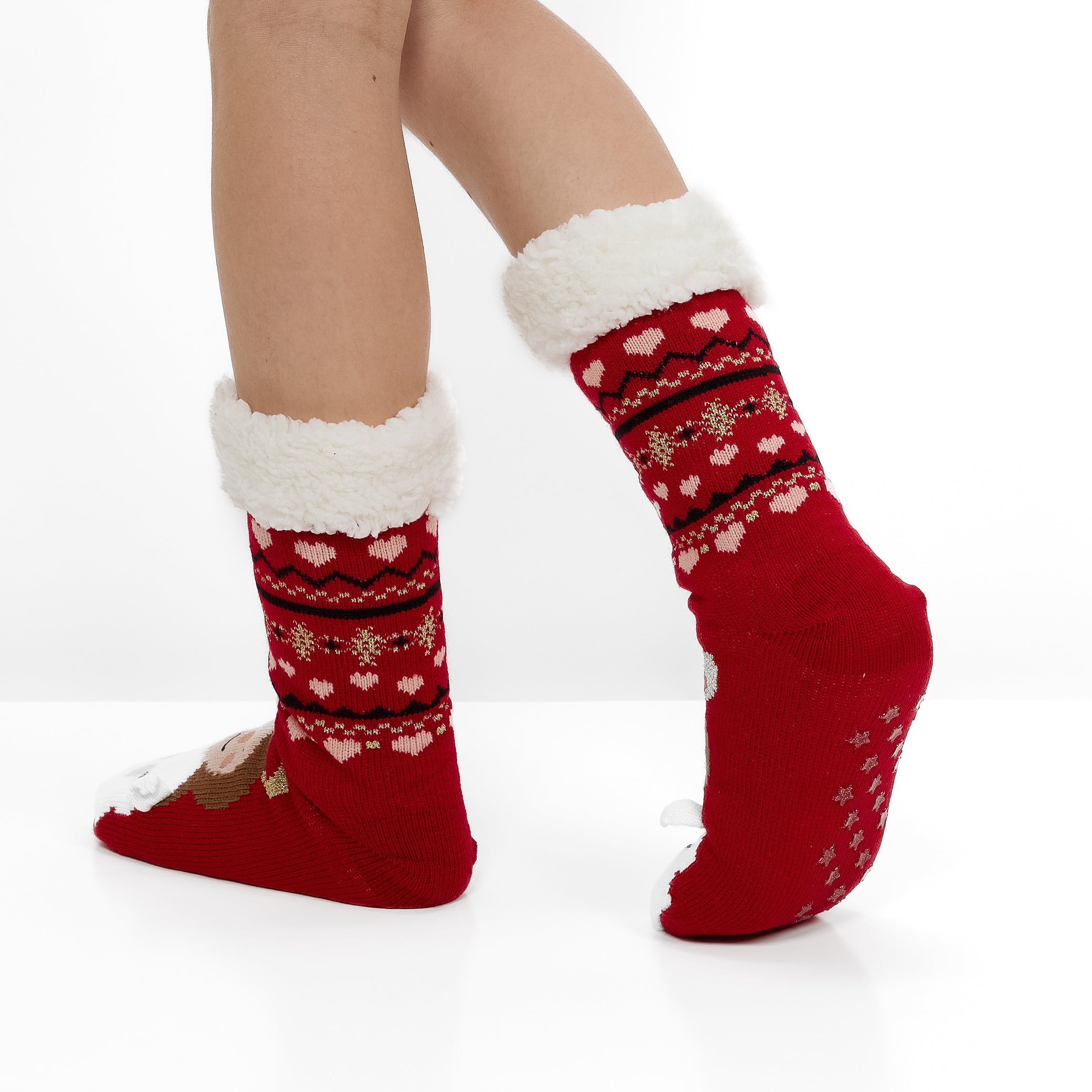 Meias Antiderrapantes e Quentinhas de Natal para Mulher - Anjinho