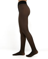 Collants Térmicos com Efeito Transparente - Castanho