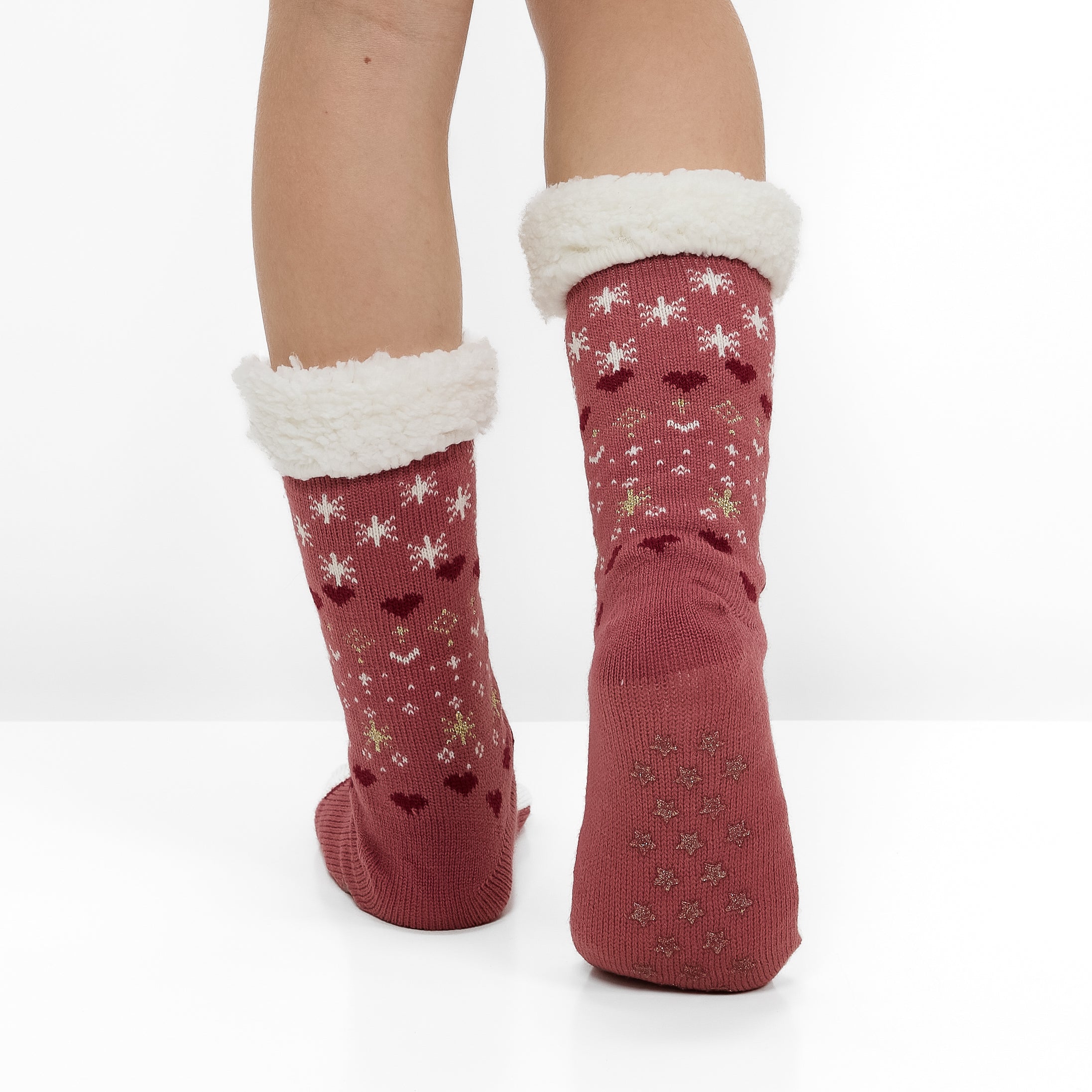 Meias Antiderrapantes e Quentinhas de Natal para Mulher - Pai Natal