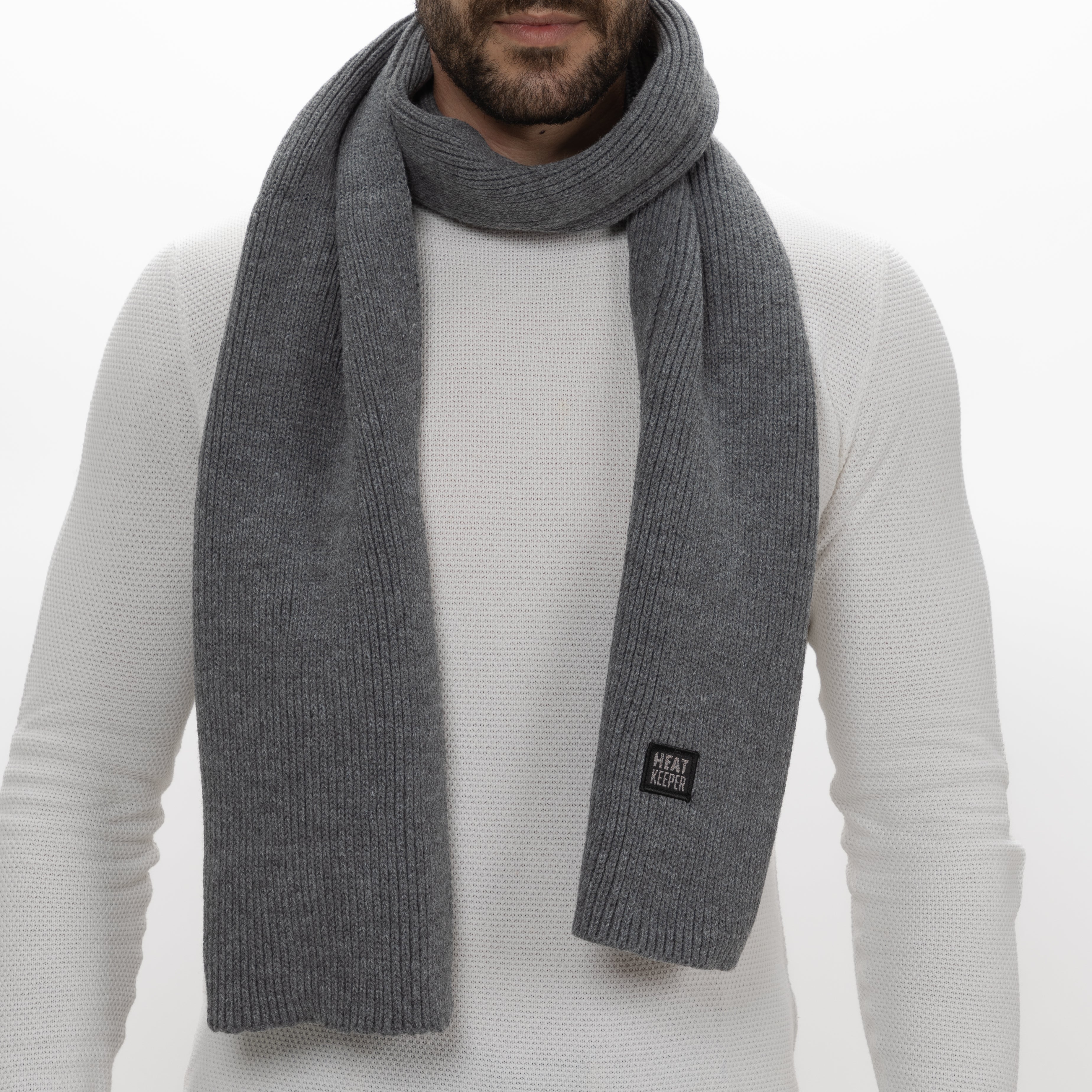 Cachecol Térmico de Malha Heatkeeper Cinza