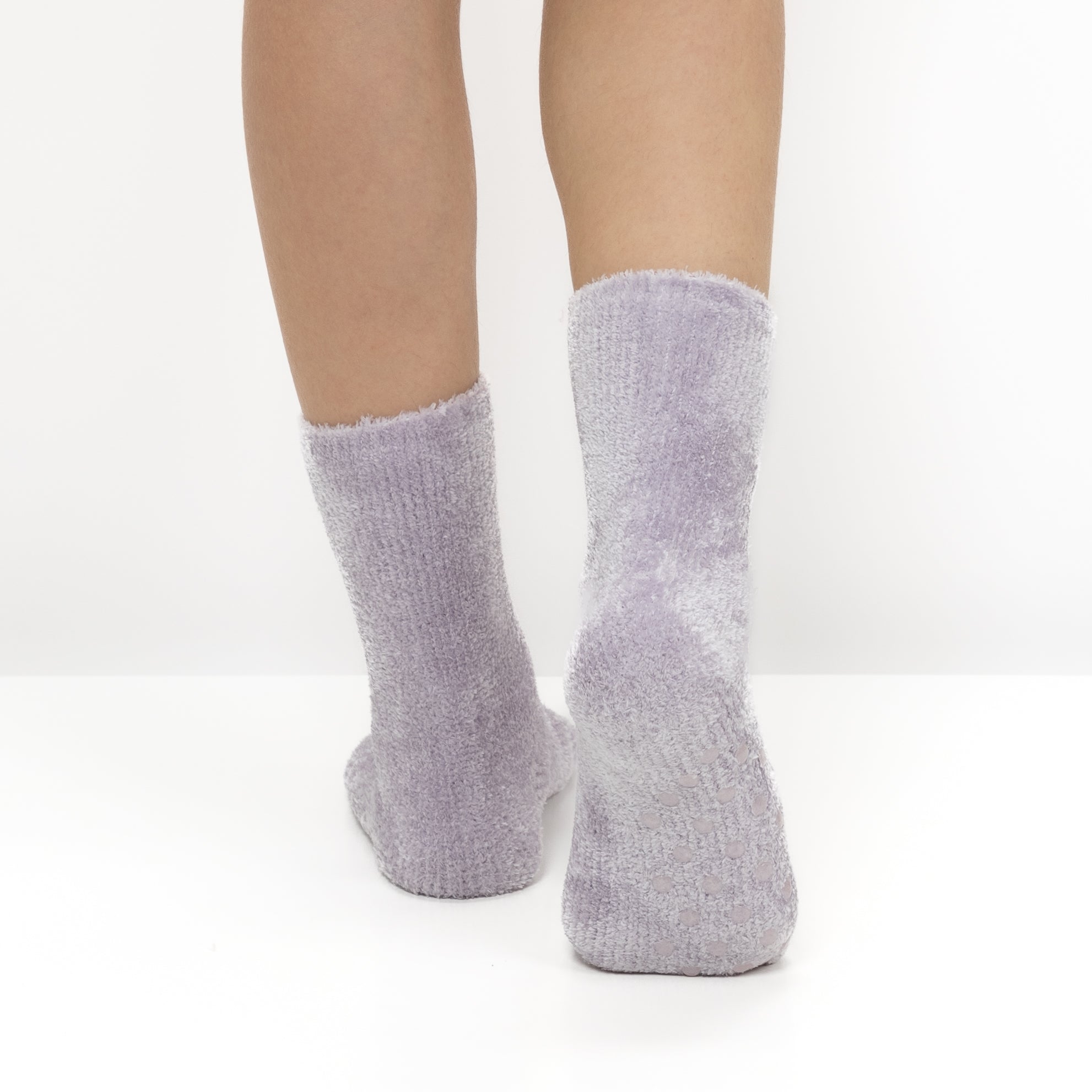 Pack 2 Pares Meias Antiderrapantes em Chenille - Multi Lilás