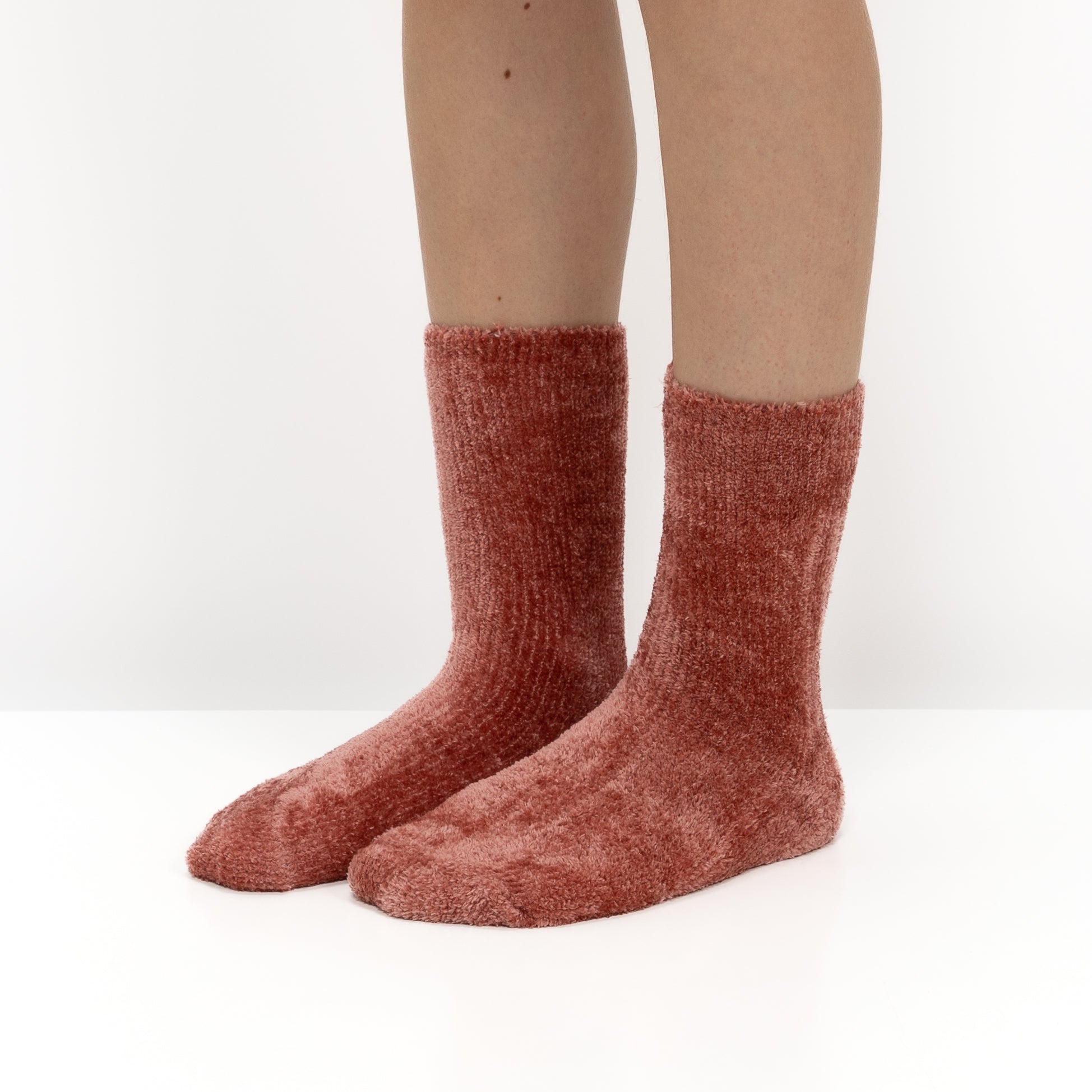 Pack 2 Pares Meias Antiderrapantes em Chenille - Multi Rosa