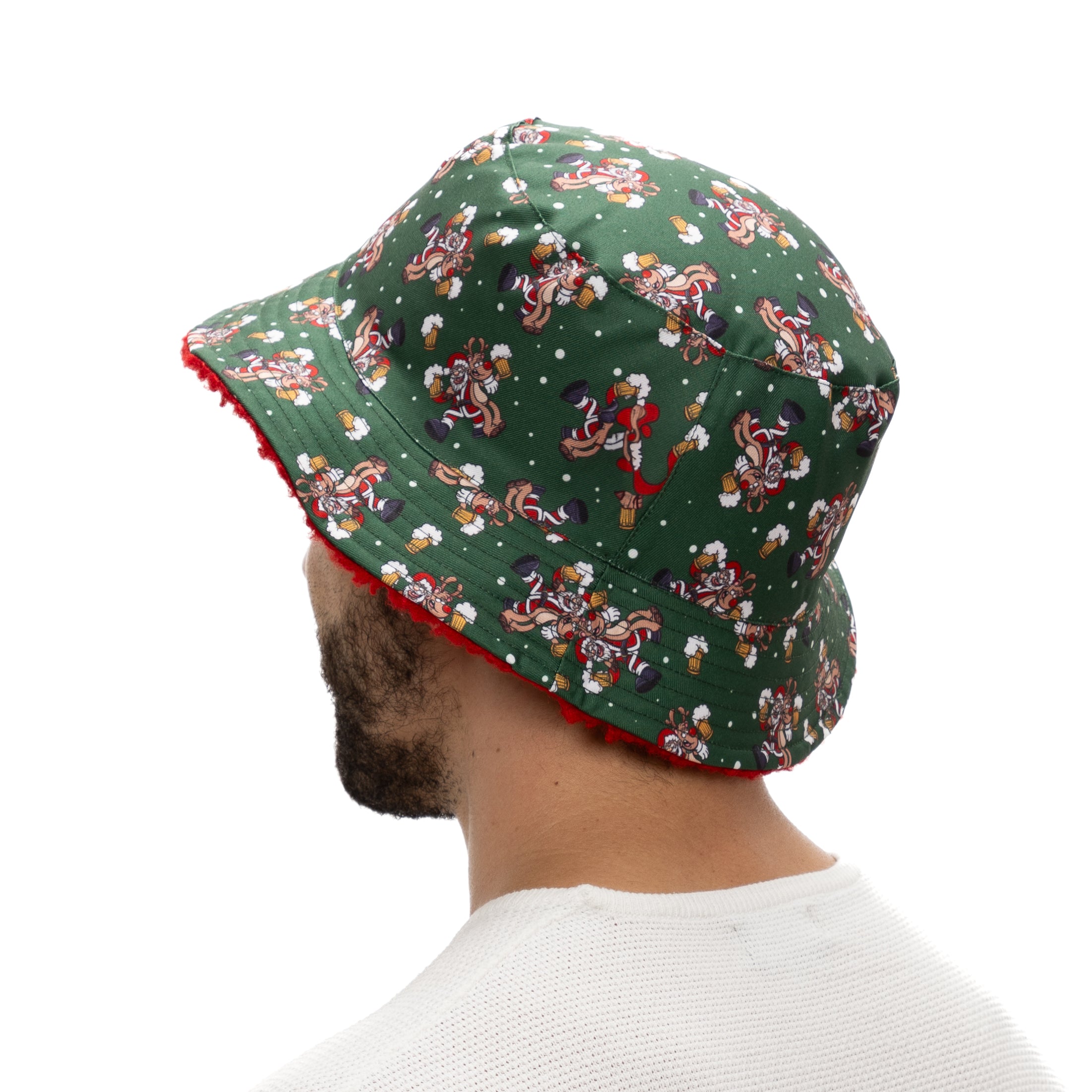 Chapéu Bucket de Natal Reversível