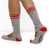 Meias de Natal Antiderrapantes para Homem com Olhos 3D