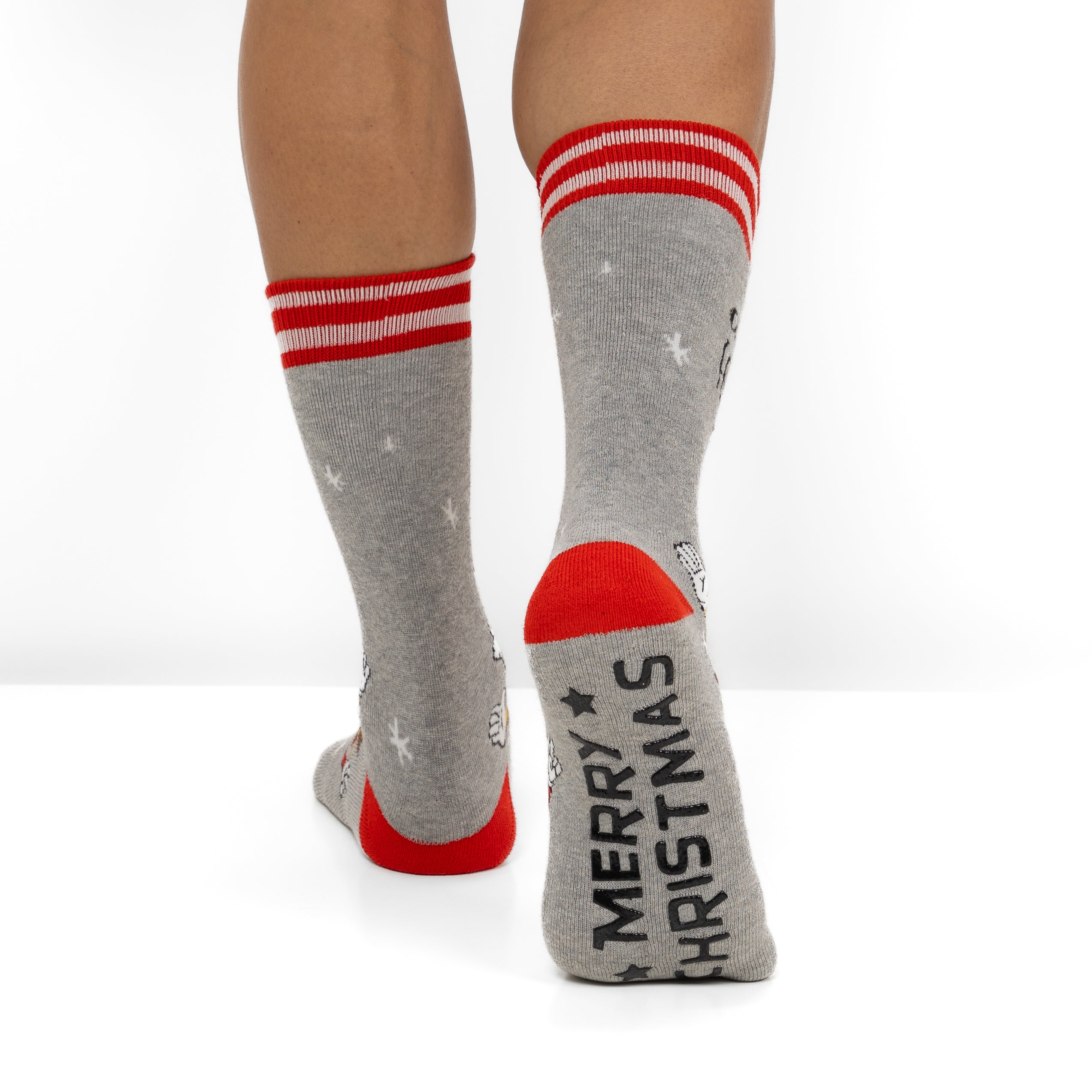 Meias de Natal Antiderrapantes para Homem com Olhos 3D