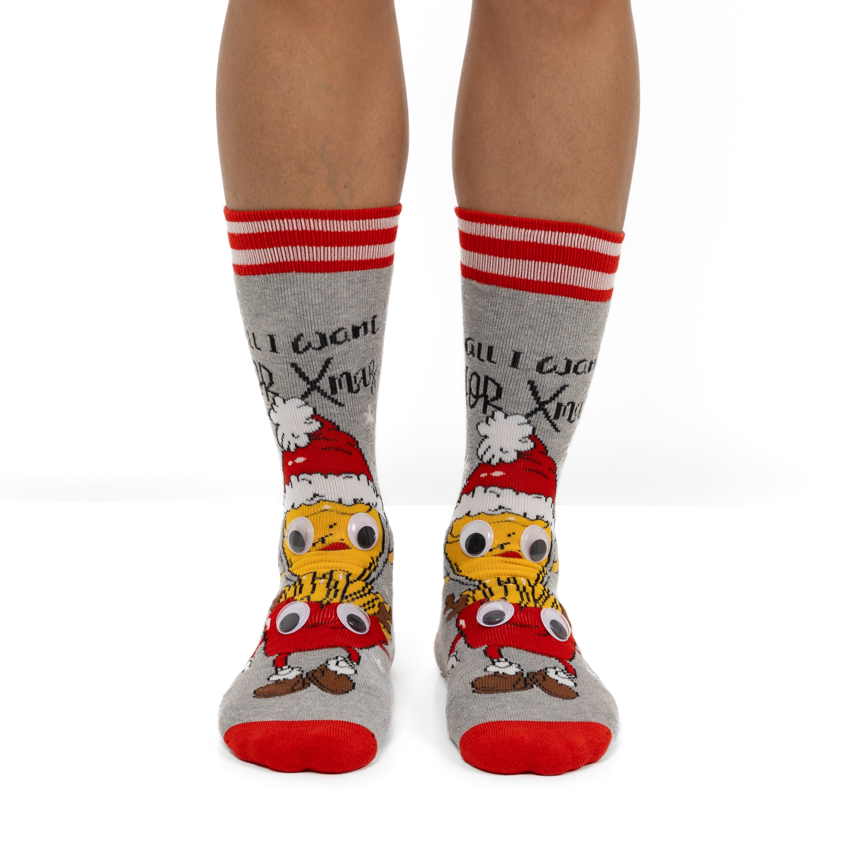 Meias de Natal Antiderrapantes para Homem com Olhos 3D