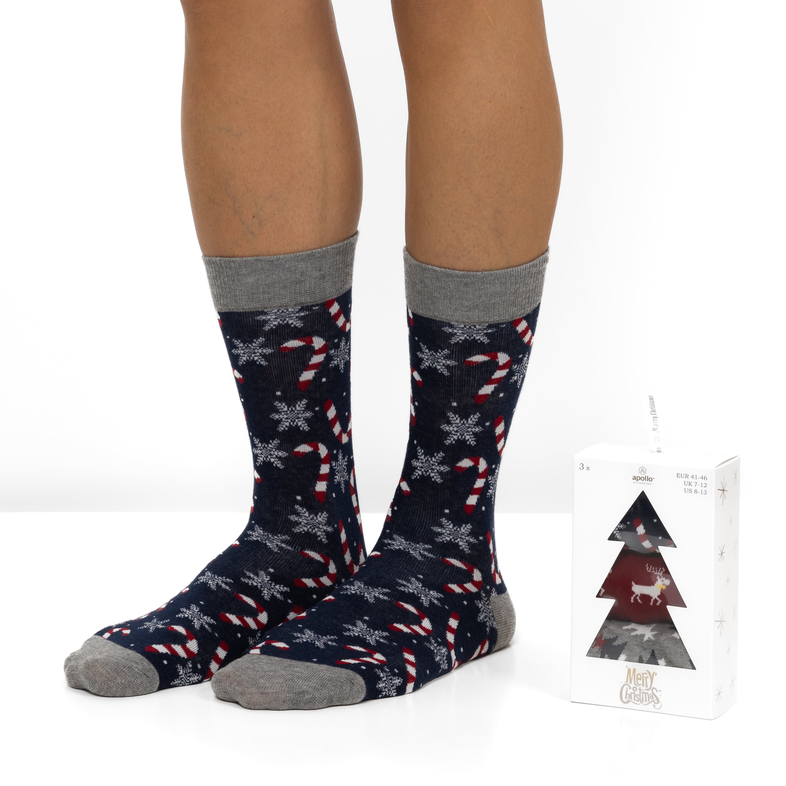 Caixa de Presente com 3 Pares de Meias Natal para Homem