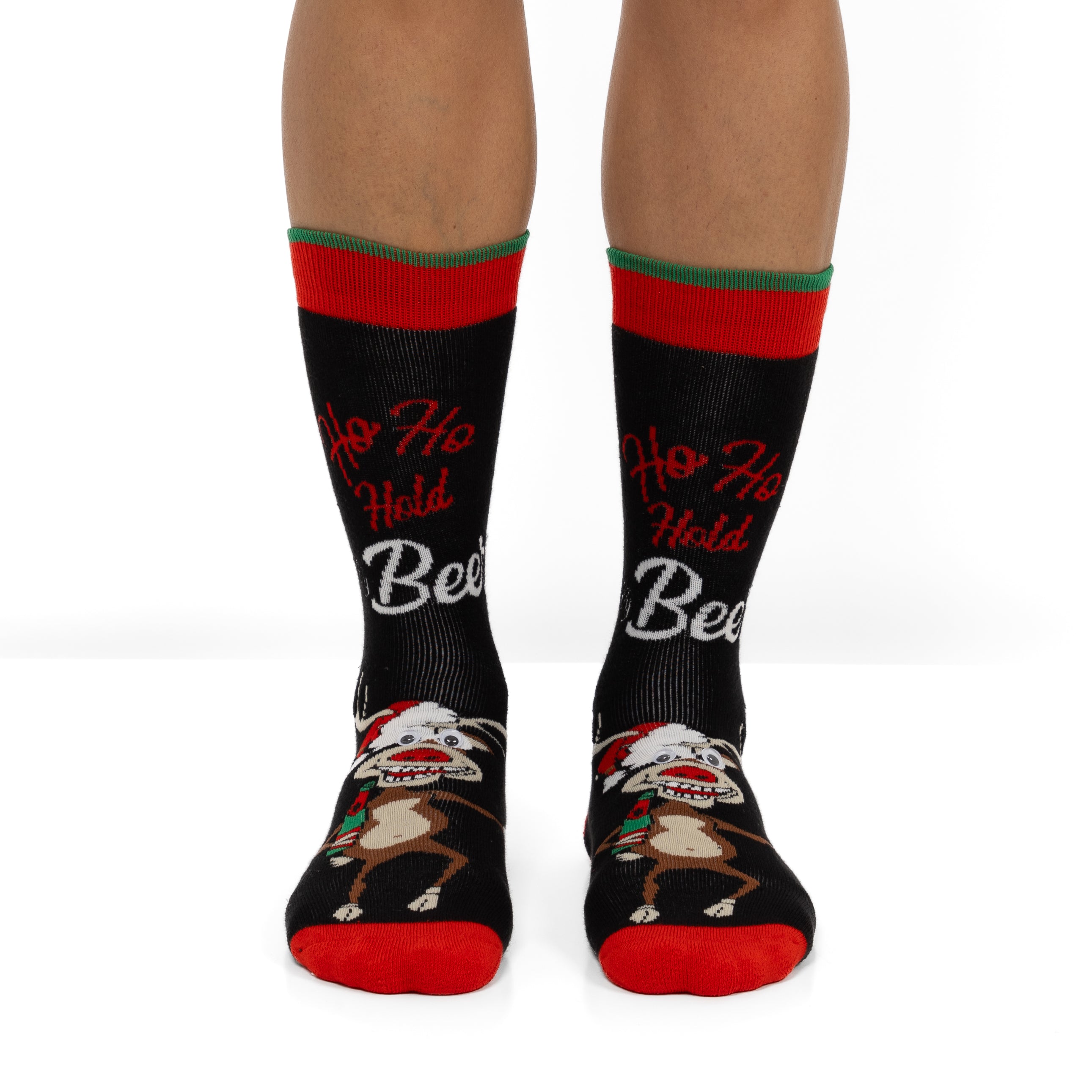 Meias de Natal Antiderrapantes para Homem com Olhos 3D