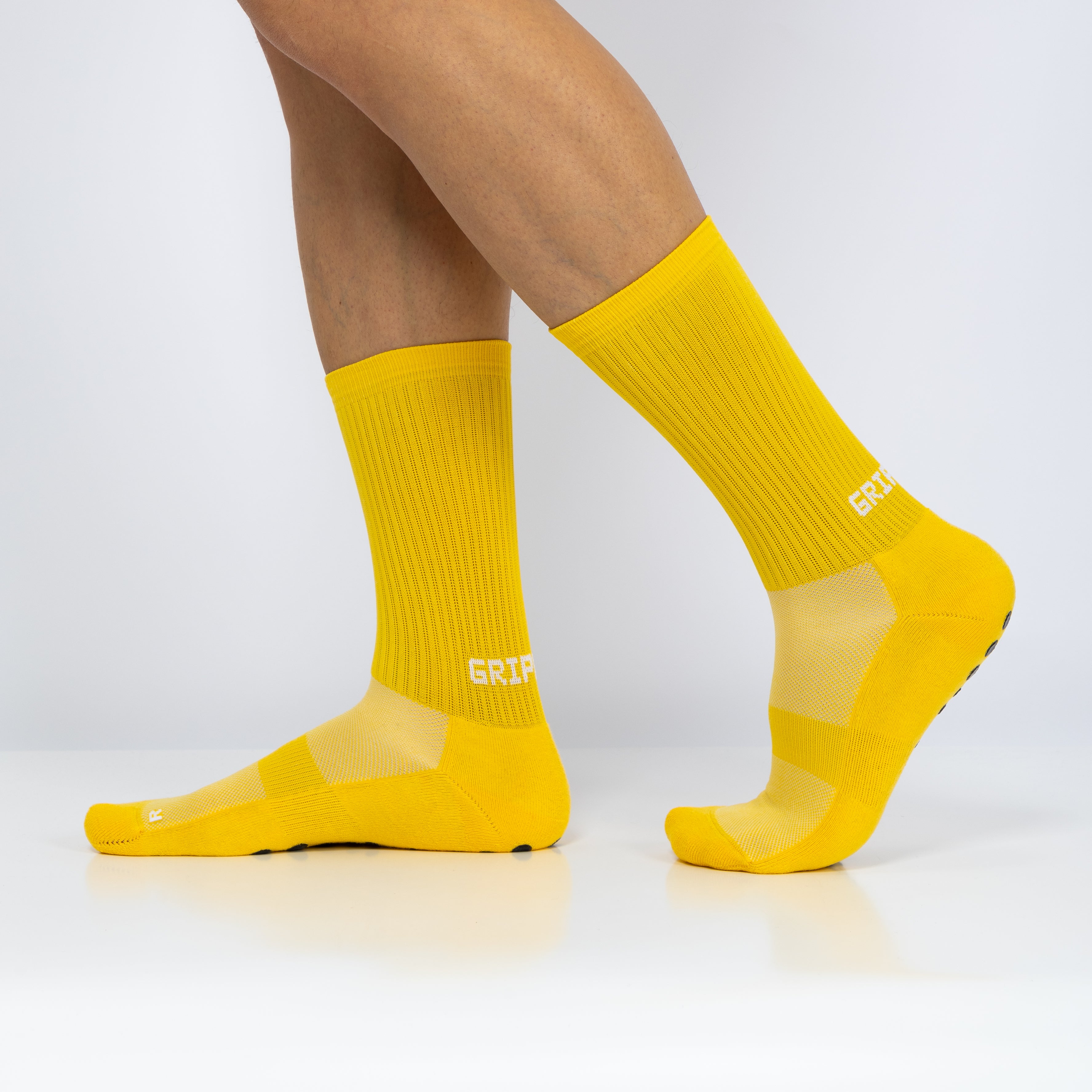 Meias Grip Pro • Antiderrapantes • Pack 2 Pares • Amarelo