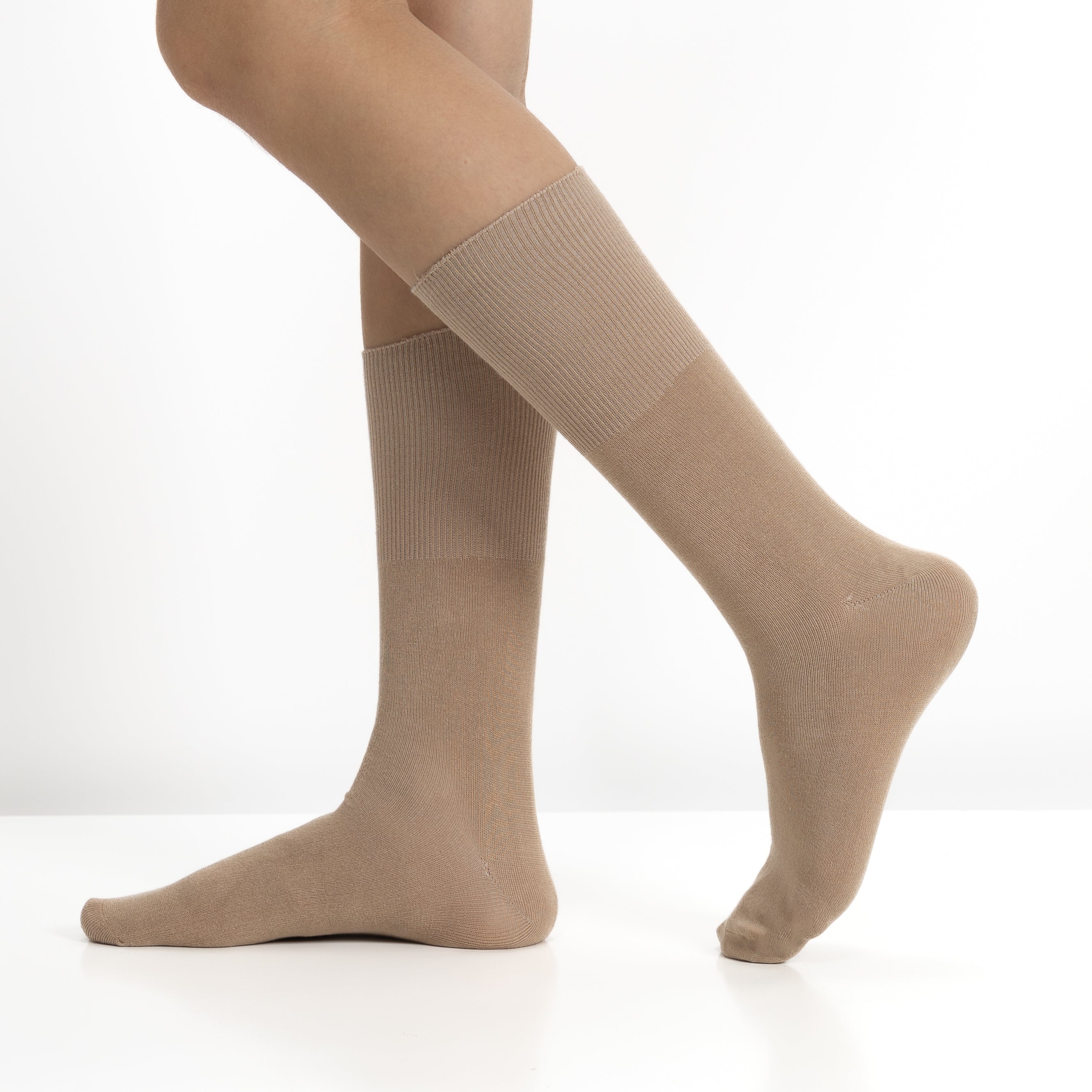 Pack 3 Meias em Modal Antipress Bege