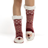 Meias Antiderrapantes e Quentinhas de Natal para Mulher - Pai Natal