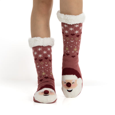 Meias Antiderrapantes e Quentinhas de Natal para Mulher - Pai Natal