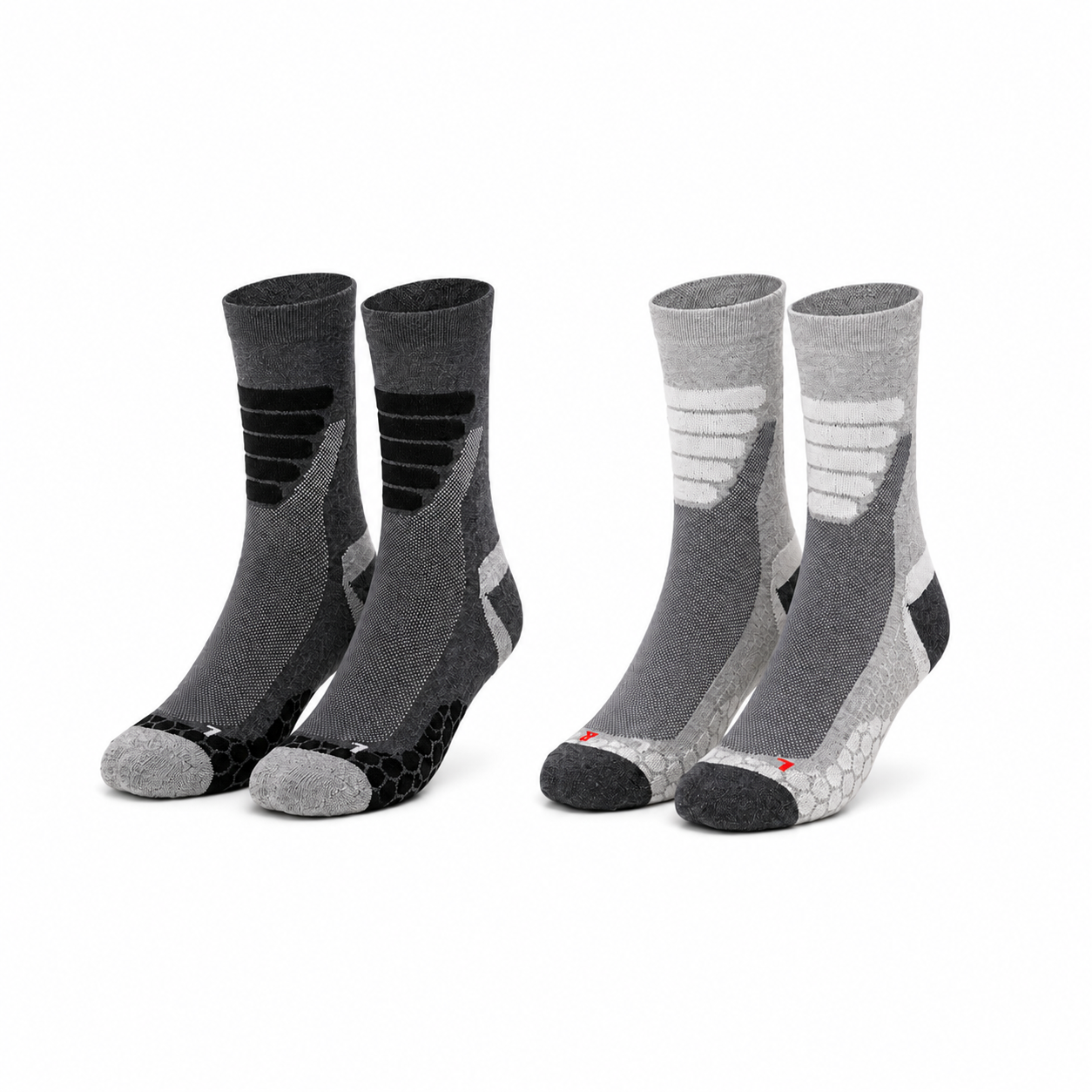 Meias Técnicas Caminhada “Coolmax®” ● Proteção ● Pack 2 Pares ● Multi Cinza