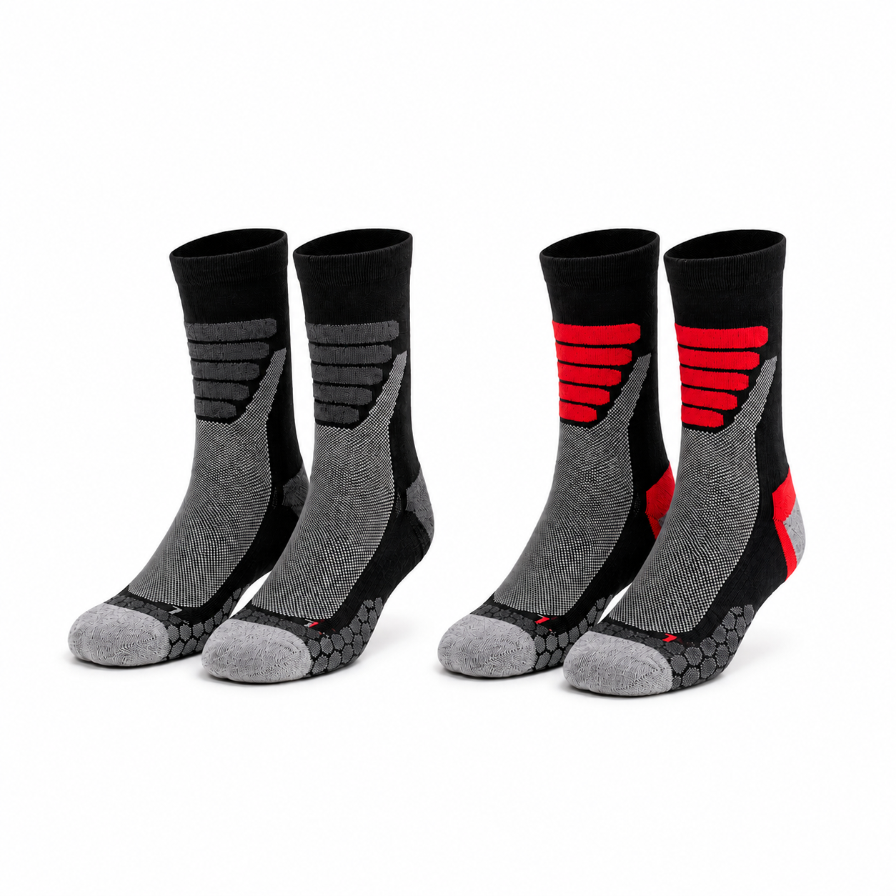 Meias Técnicas Caminhada “Coolmax®” ● Proteção ● Pack 2 Pares ● Multi Preto