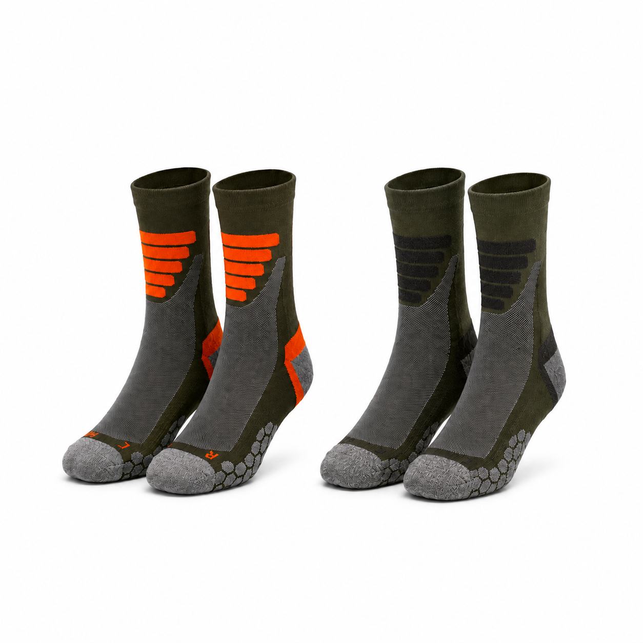 Meias Técnicas Caminhada “Coolmax®” ● Proteção ● Pack 2 Pares ● Multi Verde