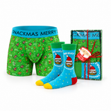 Caixa Presente de Natal para Homem • Boxer + Meias • Merry Snackmas
