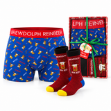 Caixa Presente de Natal para Homem • Boxer + Meias • Brewdolph Reinbeer