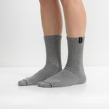 Meias “Elite Crew” • Conforto e Resistência • Algodão Superior • Pack 2 Pares • Cinza
