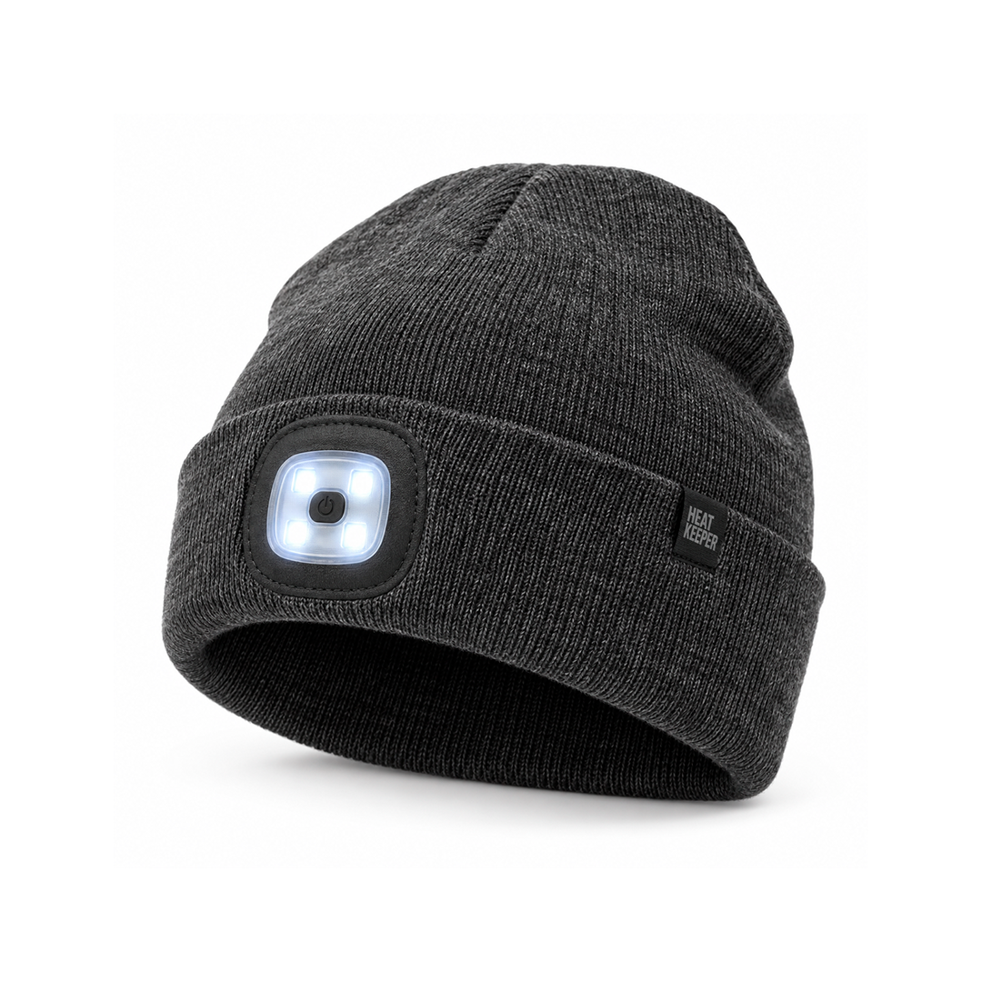 Gorro Térmico Heatkeeper TOG 3,4 com Luz LED Recarregável • Antracite