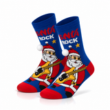 Meias de Natal “Rockin' Santa” • Antiderrapantes 3D • Criança