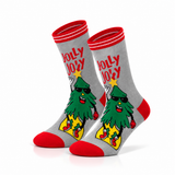 Meias de Natal “Holy Jolly” • Antiderrapantes 3D • Criança