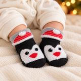 Meias de Natal para Recém-Nascido com Punho Dobrado • Pinguim  (0-6 meses)