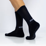Meias com antiderrapante (grip), na cor azul, para desporto como o futebol ou futsal..