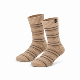 Meias Quentes em Lã Lambswool com Padrão Jacquard • Bege